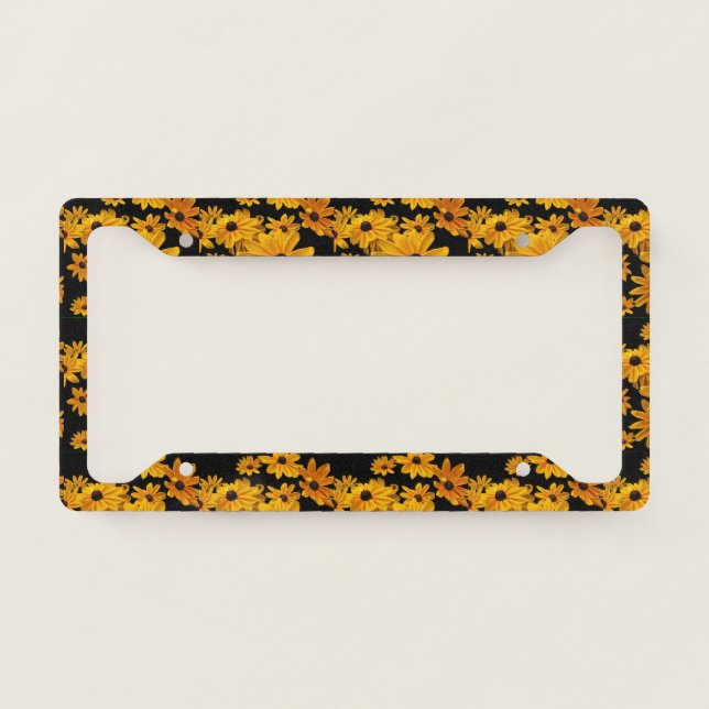 Black Eyed Susan Flowers License Plate Frame (Front)