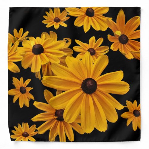 Black Eyed Susan Flowers Yellow Floral Bandana