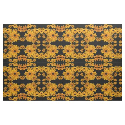 Black Eyed Susan Flowers Yellow Floral Fabric