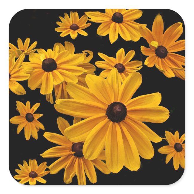Black Eyed Susan Flowers Yellow Floral Stickers