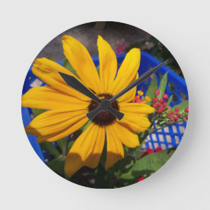 Black eyed-Susan front and center Round Clock