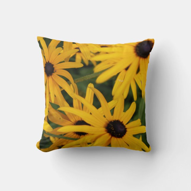 Black Eyed Susan Garden Throw Pillow (Front)