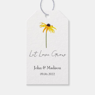 Black eyed susan Let love grow wedding seed Gift Tags