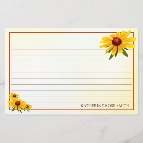 Black_Eyed Susan Notes Lined Floral Photography Stationery