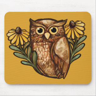 Black Eyed Susan Owl Flower Owls                   Mouse Pad