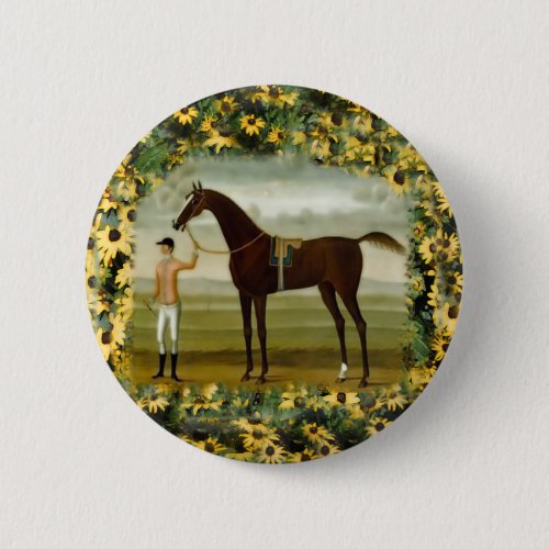 black eyed susan racehorse equine button