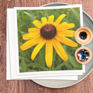 Black-Eyed Susan Rudbeckia Flower Photograph Party Napkins