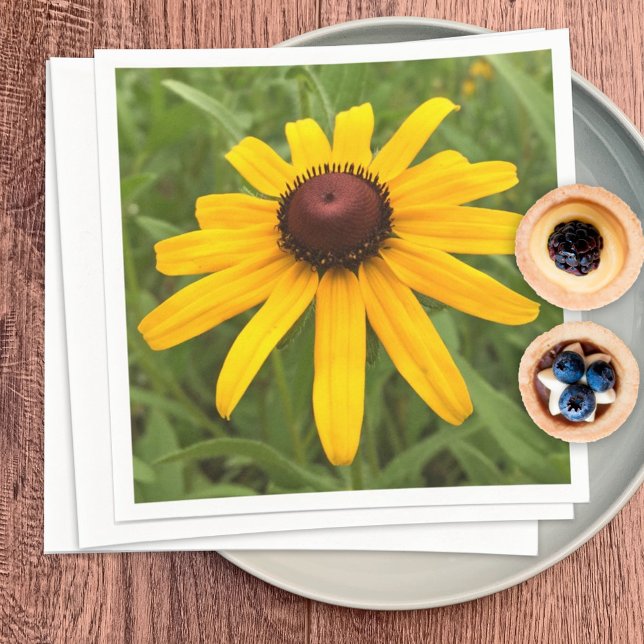 Black-Eyed Susan Rudbeckia Flower Photograph Party Napkins (Creator Uploaded)