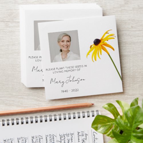 Black eyed susan | Simple Photo Funeral Seed Envelope