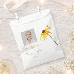Black eyed susan Simple Photo Funeral Seed Favor Bag
