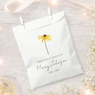 Black eyed susan Simple Seed packet Funeral Favor Bag