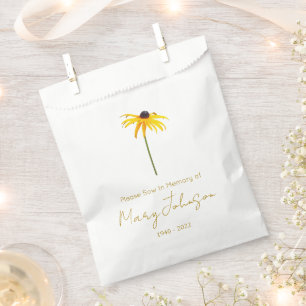Black eyed susan   Simple Seed packet Funeral  Favor Bag