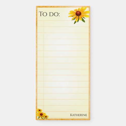 Black_Eyed Susan To Do List Floral Photography Magnetic Notepad