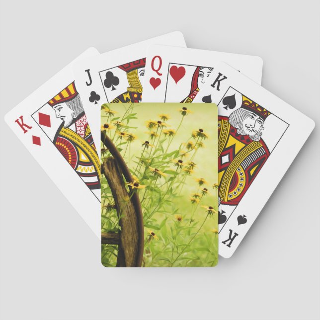 Black-Eyed Susan & Wagon Wheel Photography Poker Cards (Back)