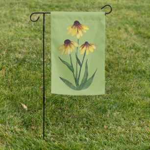 Black Eyed Susan Watercolor Daisy Art cute daisies Garden Flag