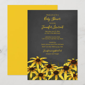 Black Eyed Susan wildflower baby shower Invitation