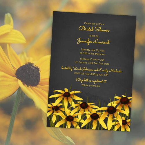 Black Eyed Susan wildflower bridal shower Invitation