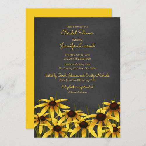 Black Eyed Susan wildflower bridal shower Invitation