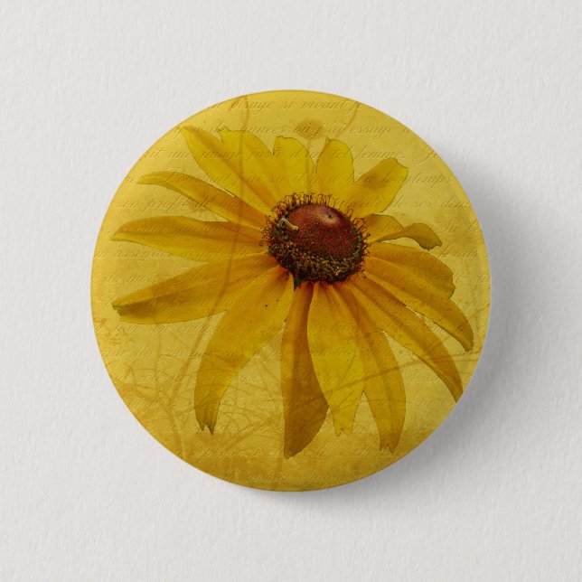 Black-Eyed Susan Wildflower Button (Front)