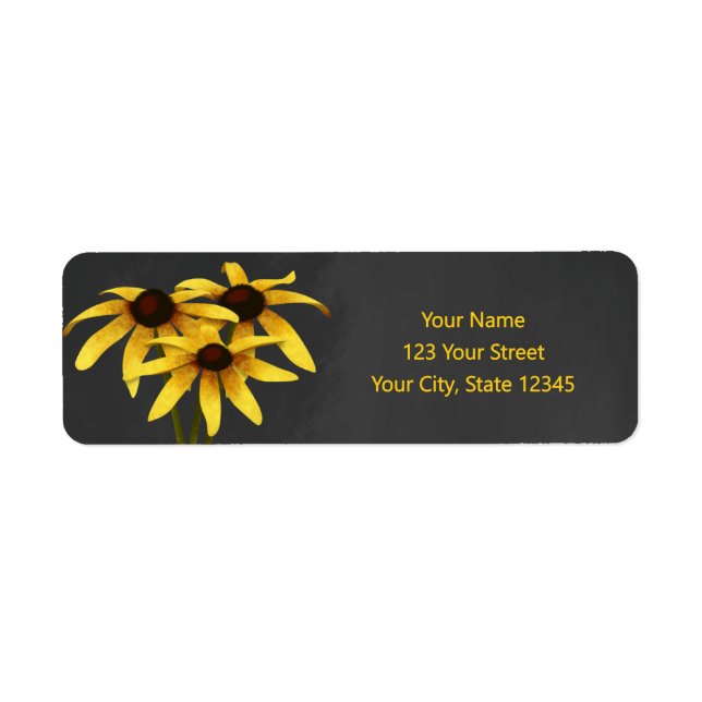 Black Eyed Susan wildflower chalkboard Label (Front)