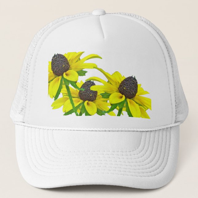 Black-Eyed Susan Wildflower Coordinating Items Trucker Hat (Front)