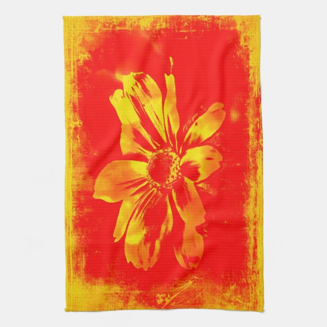 Black-Eyed Susan Wildflower - Digital Art Kitchen Towel (Vertical)