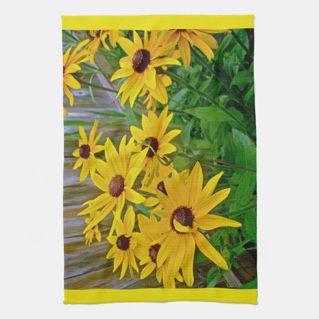 Black-Eyed Susan Wildflowers Towel (Vertical)