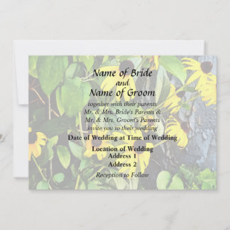 Black Eyed Susans By Stone Wall Invitation