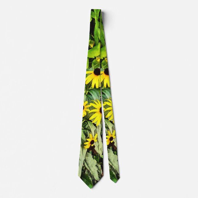 Black Eyed Susans By Stone Wall Neck Tie (Front)
