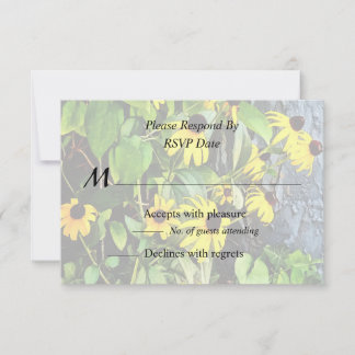 Black Eyed Susans By Stone Wall RSVP Card
