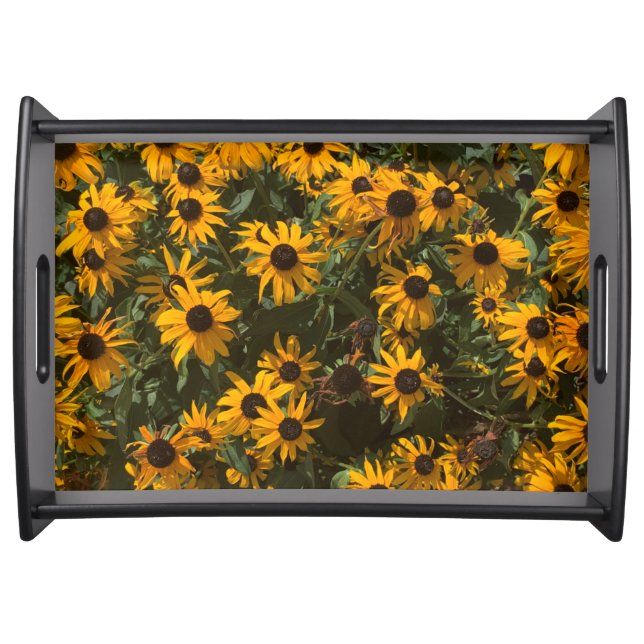 Black eyed Susan's Flowers, Floral, Photography Serving Tray (Front)