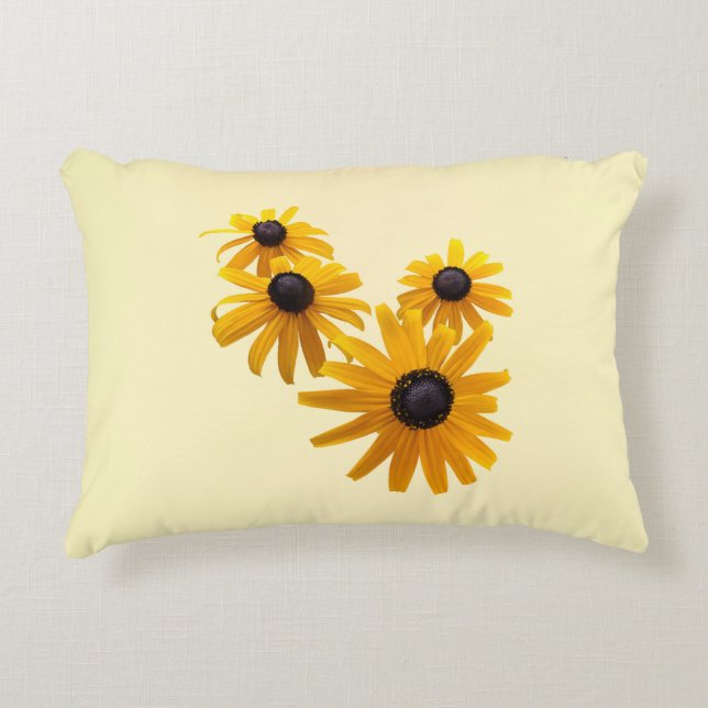 Black Eyed Susans Heart Accent Pillow (Front)
