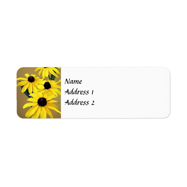 Black-Eyed Susans in a Row Label (Front)