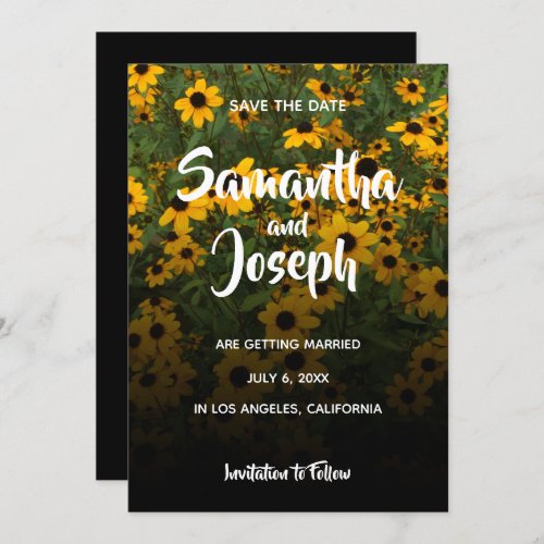 Black Eyed Susans Ombre Save the Date Invitation