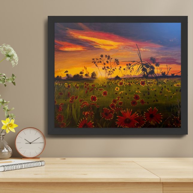 Black Eyed Susans,  Original by Gary Poling Framed Art (Table Top)