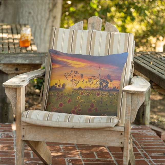 Black Eyed Susans,  Original by Gary Poling Outdoor Pillow (Chair)