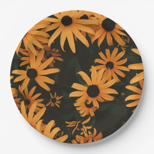 black eyed susans paper plates