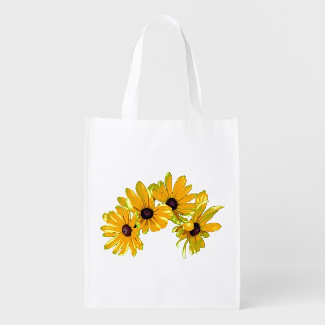 Black Eyed Susans Reusable Grocery Bag (Front)