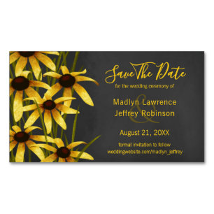 Black Eyed Susans wildflower wedding Business Card Magnet