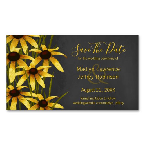 Black Eyed Susans wildflower wedding Business Card Magnet