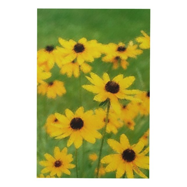 Black Eyed Susans Wood Wall Art (Front)