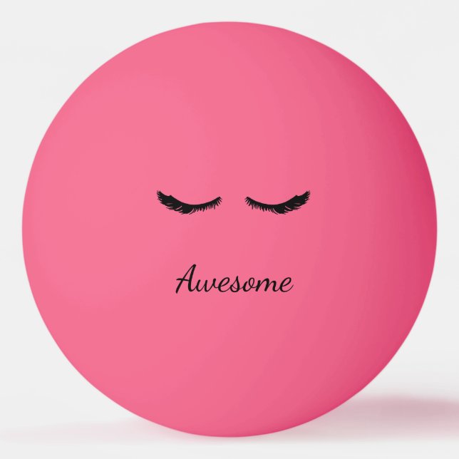 Black Eyelashes Awesome Personalized Ping Pong Ball (Front)