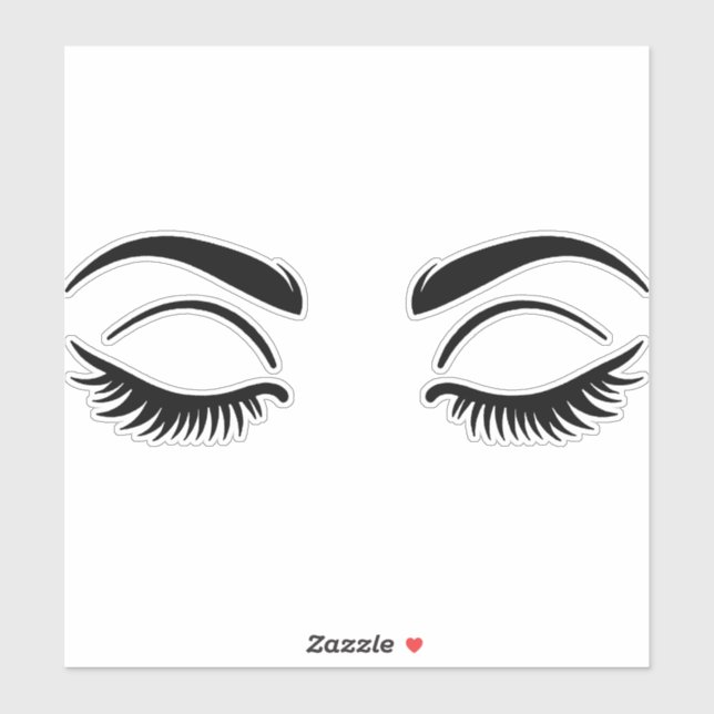 Black Eyelashes Lashes Beauty Lash Sticker (Sheet)
