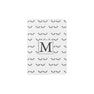 Black Eyelashes Monogram Passport Holder