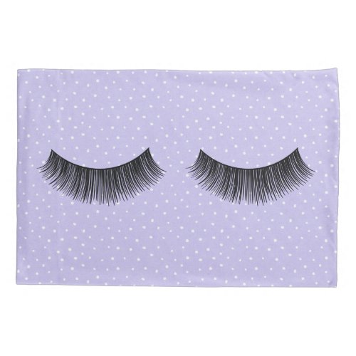 Black Eyelashes On Polka Dots  Pillow Case