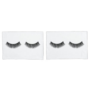 Black Eyelashes On White Pillow Case