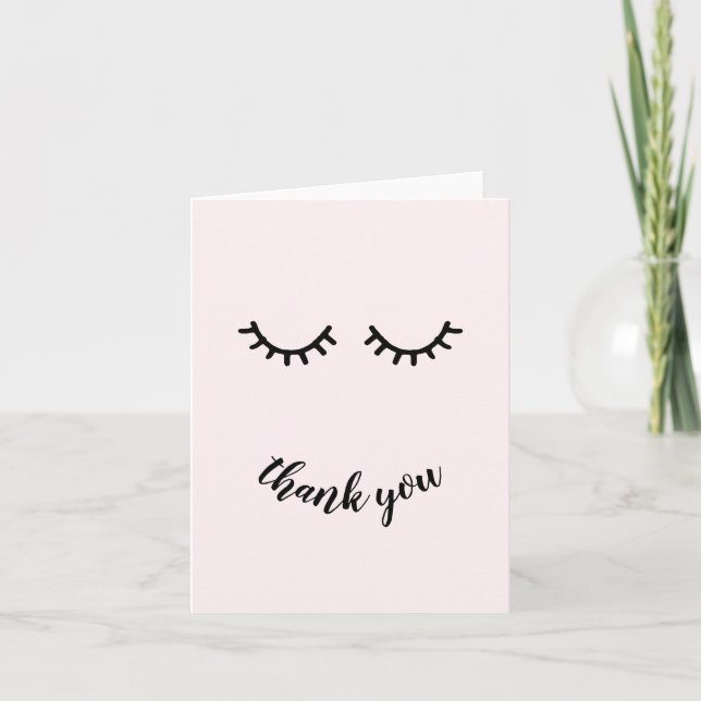 Black Eyelashes Thank You Card (Front)
