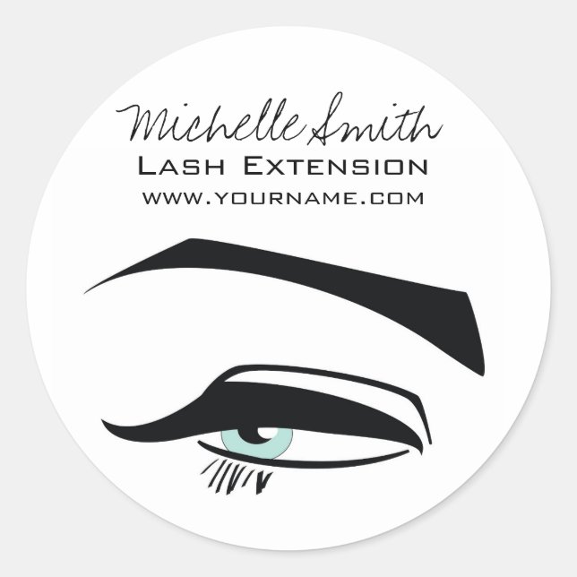 Black Eyeliner blue eye henna make up icon Classic Round Sticker (Front)