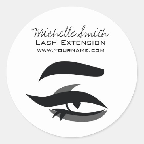 Black Eyeliner lash extension henna make up icon Classic Round Sticker