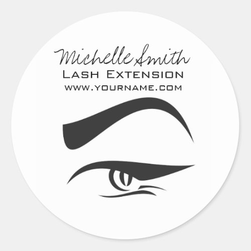 Black Eyeliner lash extension henna make up icon Classic Round Sticker